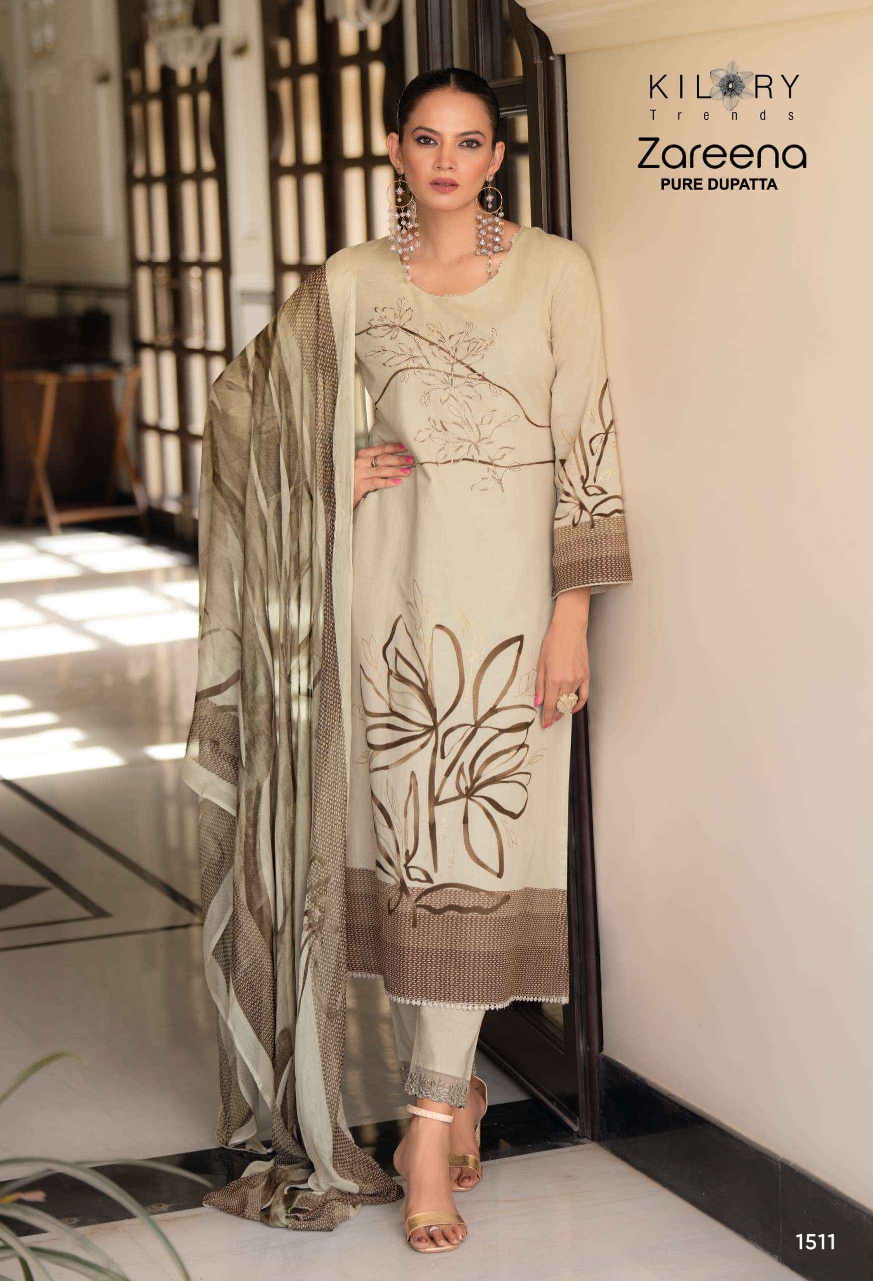 Kilory Trends Zareena Linene Cotton Dress Material 4 pcs Catalogue