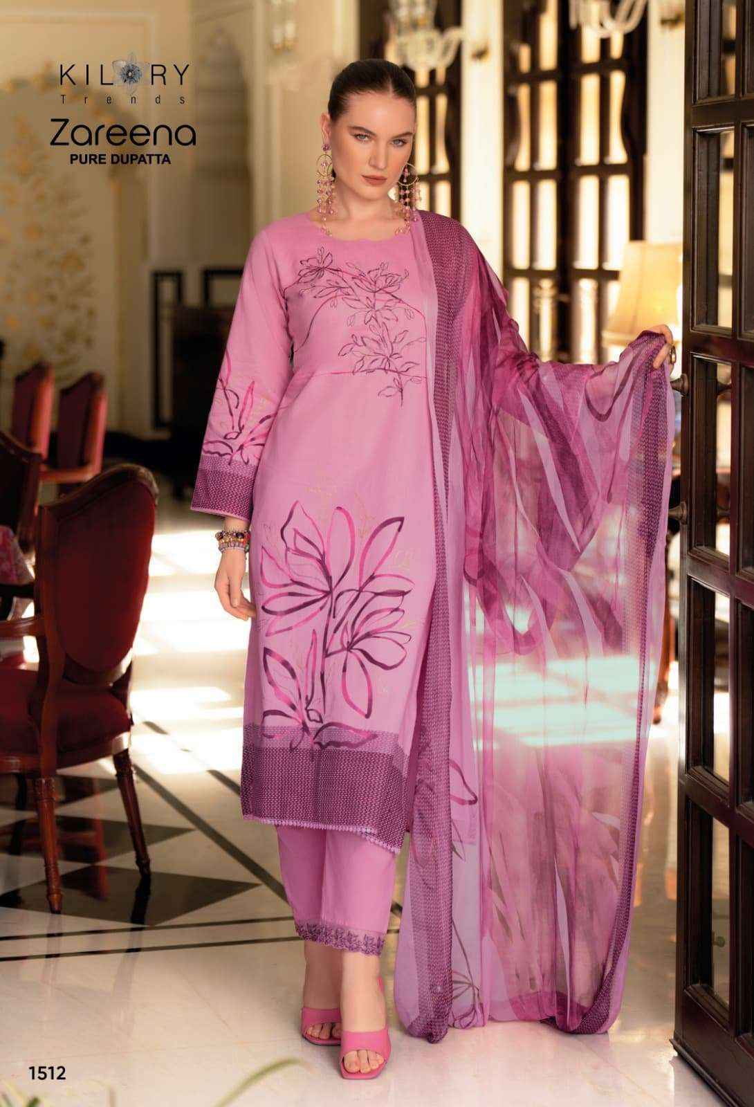 Kilory Trends Zareena Linene Cotton Dress Material 4 pcs Catalogue