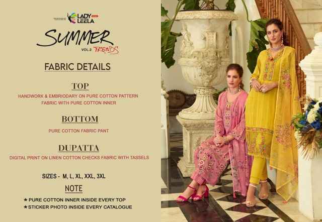 Lady Leela Summer Trends Vol-2 Cotton Readymade Suit (6 pcs Catalogue)