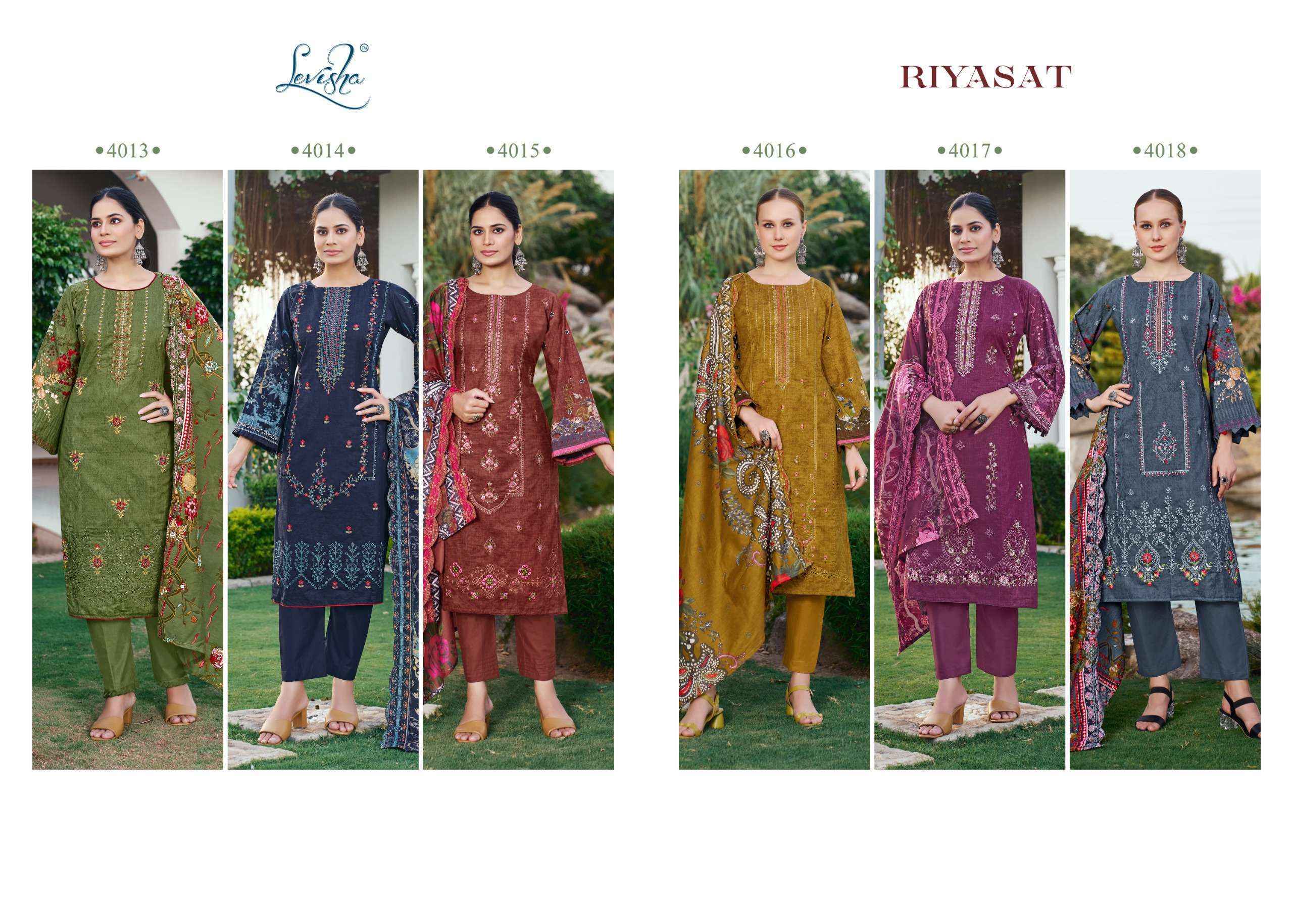 Levisha Riyasat Lawn Cotton Dress Material (6 pcs Catalogue)