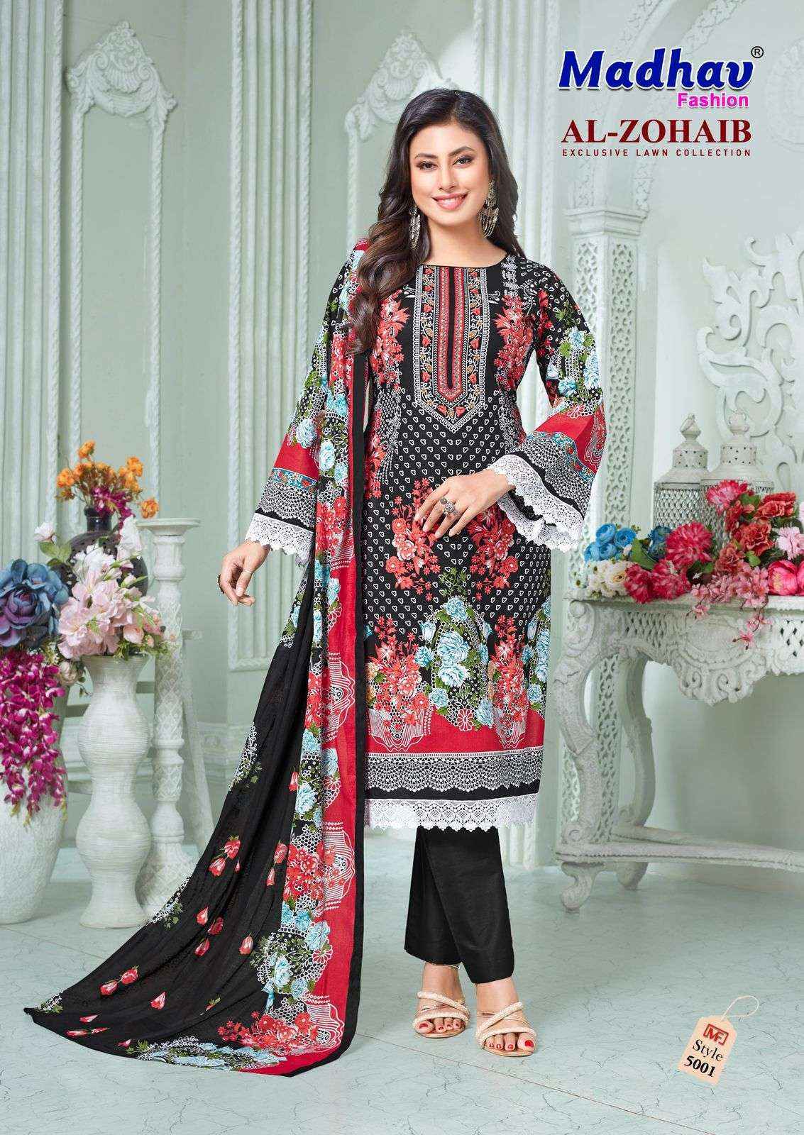 Madhav Fashion Al Zohaib Vol-5 Lawn Cotton Dress Material (6 pcs Catalogue)