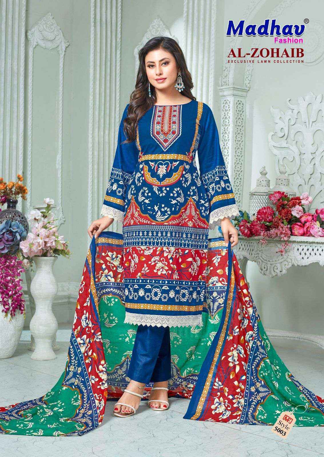 Madhav Fashion Al Zohaib Vol-5 Lawn Cotton Dress Material (6 pcs Catalogue)