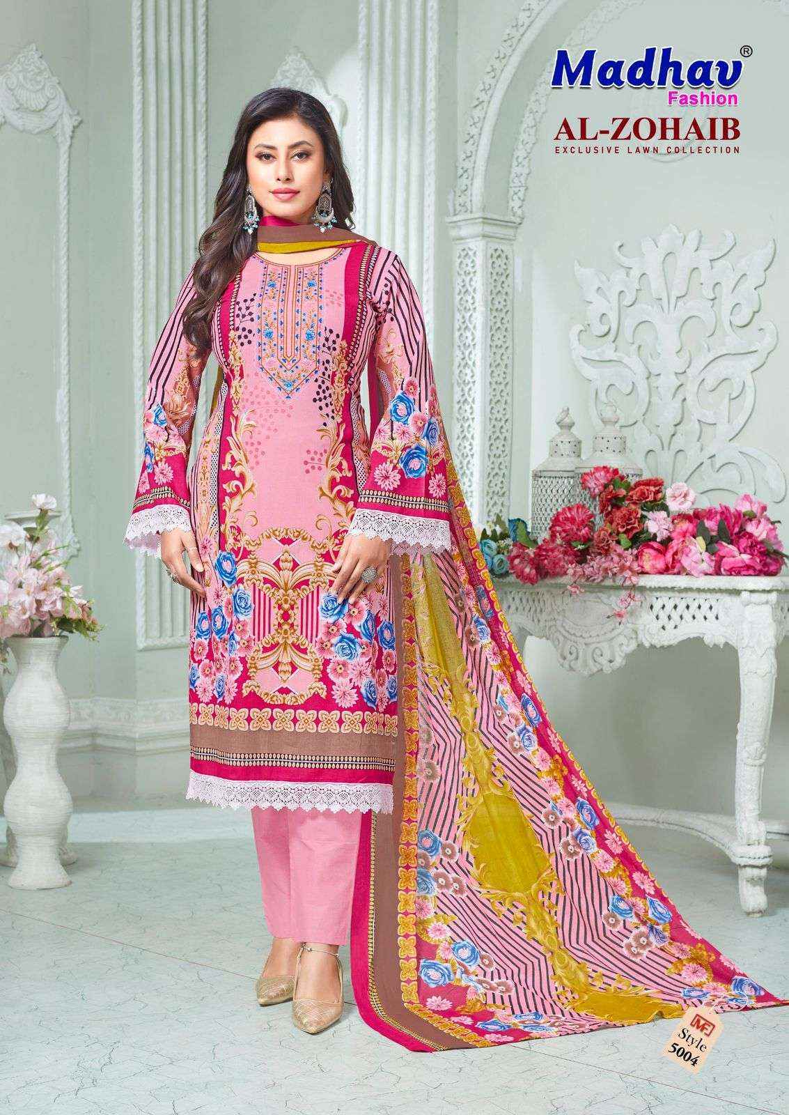 Madhav Fashion Al Zohaib Vol-5 Lawn Cotton Dress Material (6 pcs Catalogue)