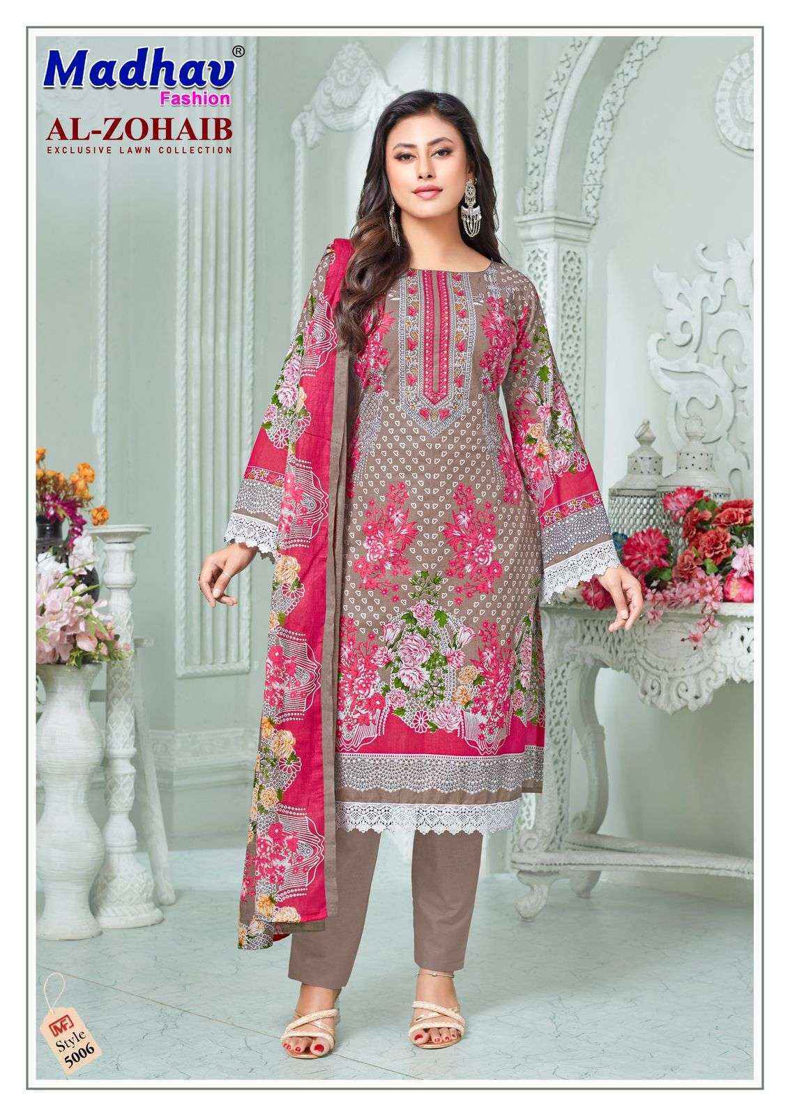 Madhav Fashion Al Zohaib Vol-5 Lawn Cotton Dress Material (6 pcs Catalogue)