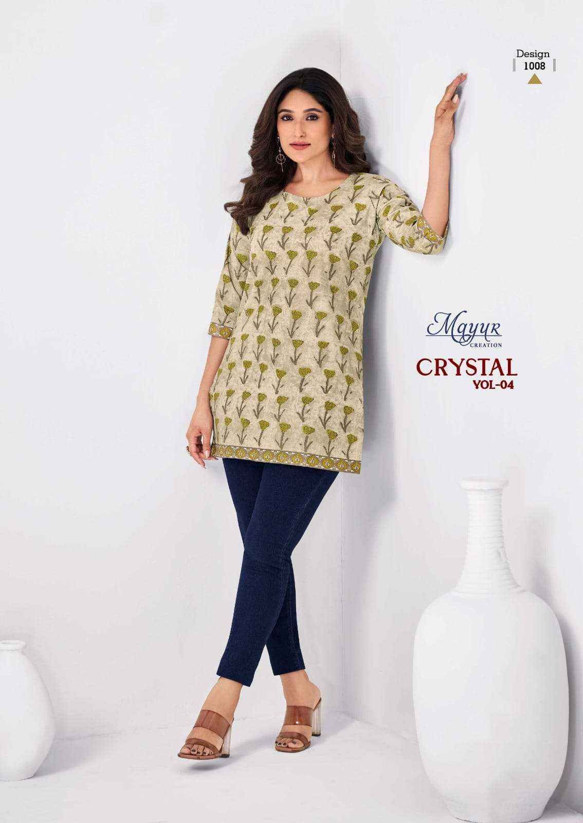 Mayur Creation Crystal Vol 4 Cotton Kurti 12 pcs Catalogue