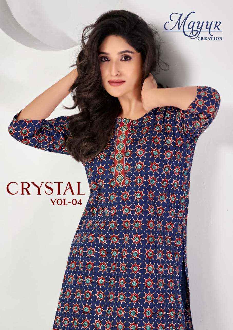 Mayur Creation Crystal Vol 4 Cotton Kurti 12 pcs Catalogue
