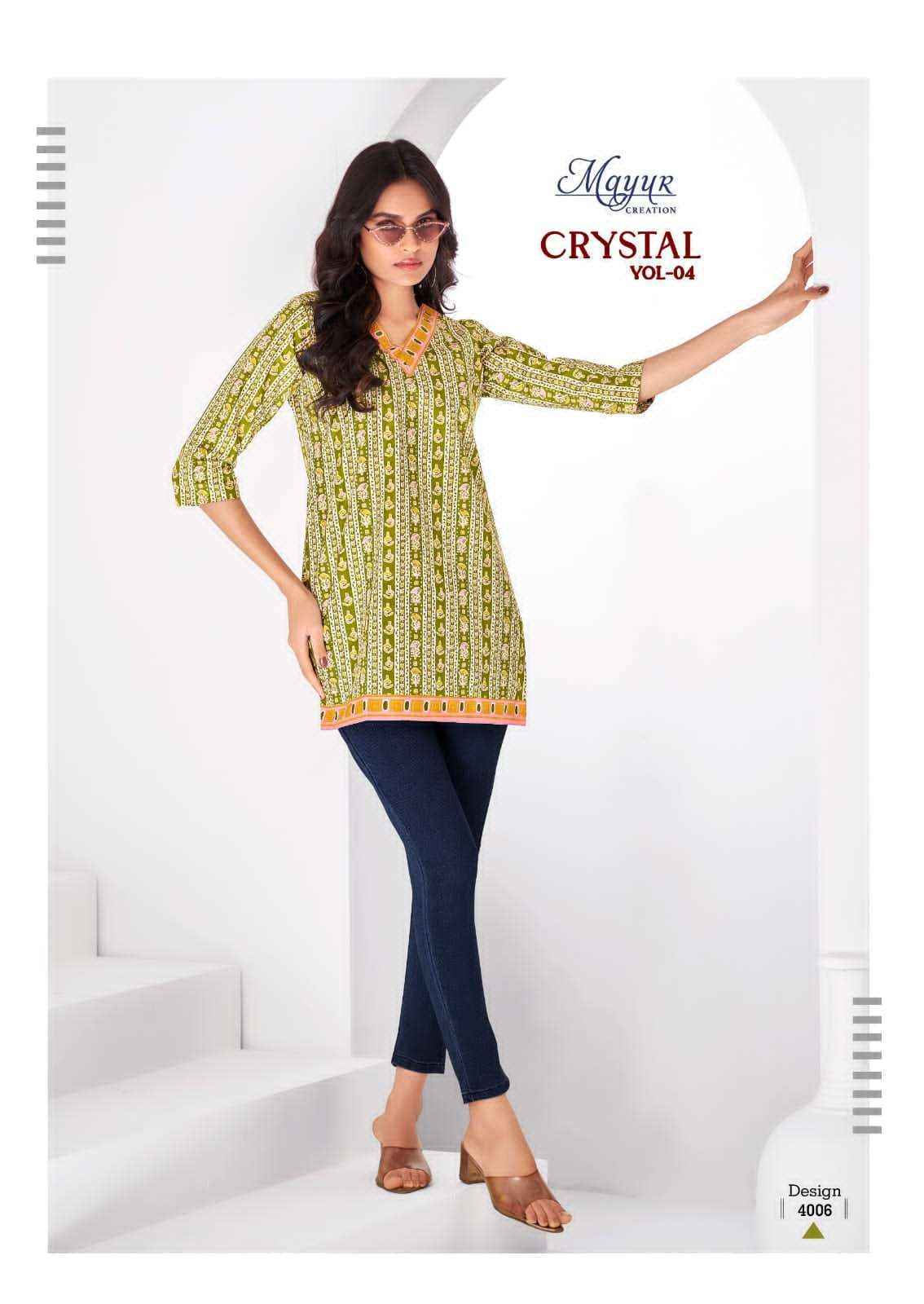 Mayur Creation Crystal Vol 4 Cotton Kurti 12 pcs Catalogue
