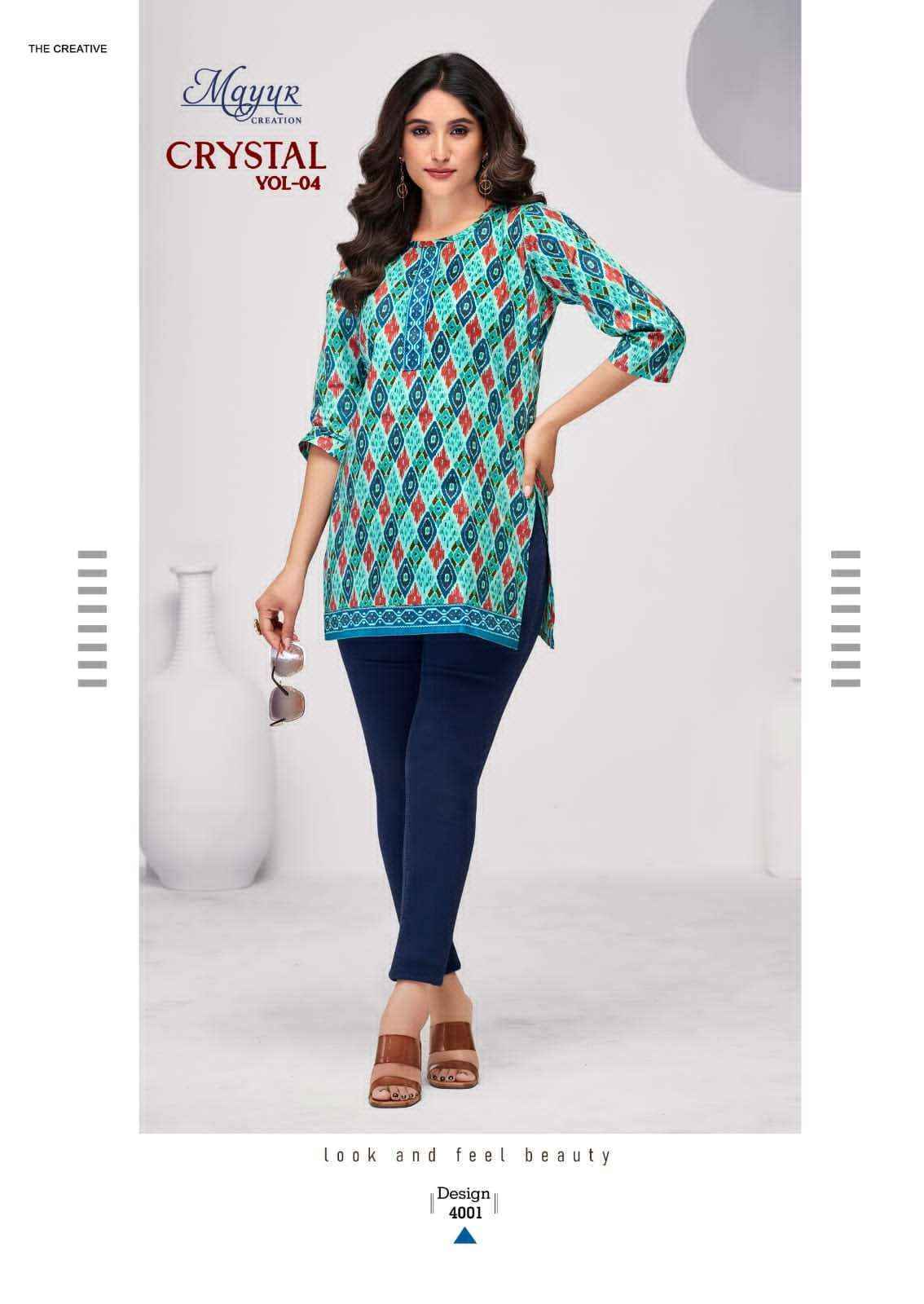 Mayur Creation Crystal Vol 4 Cotton Kurti 12 pcs Catalogue