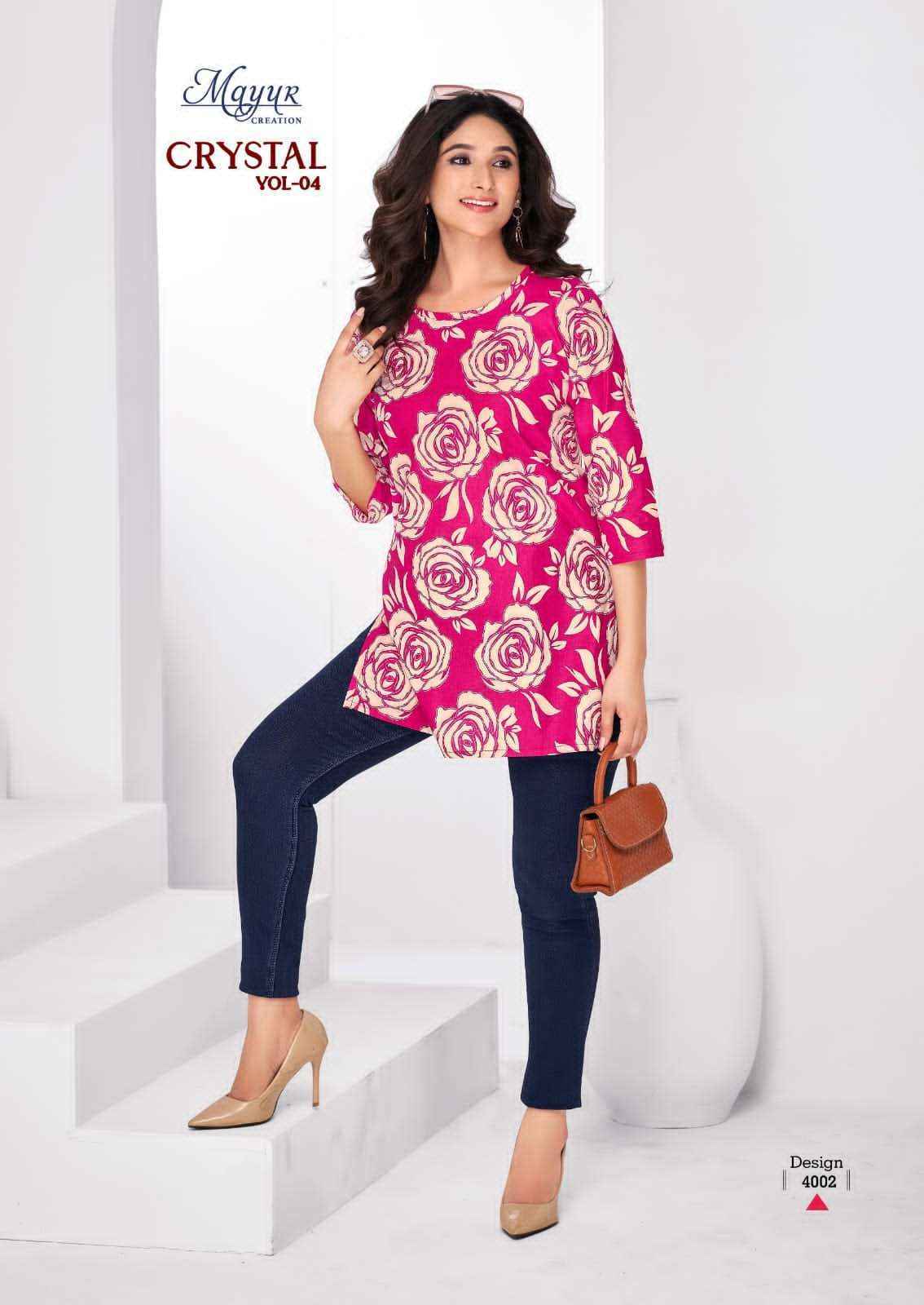 Mayur Creation Crystal Vol 4 Cotton Kurti 12 pcs Catalogue