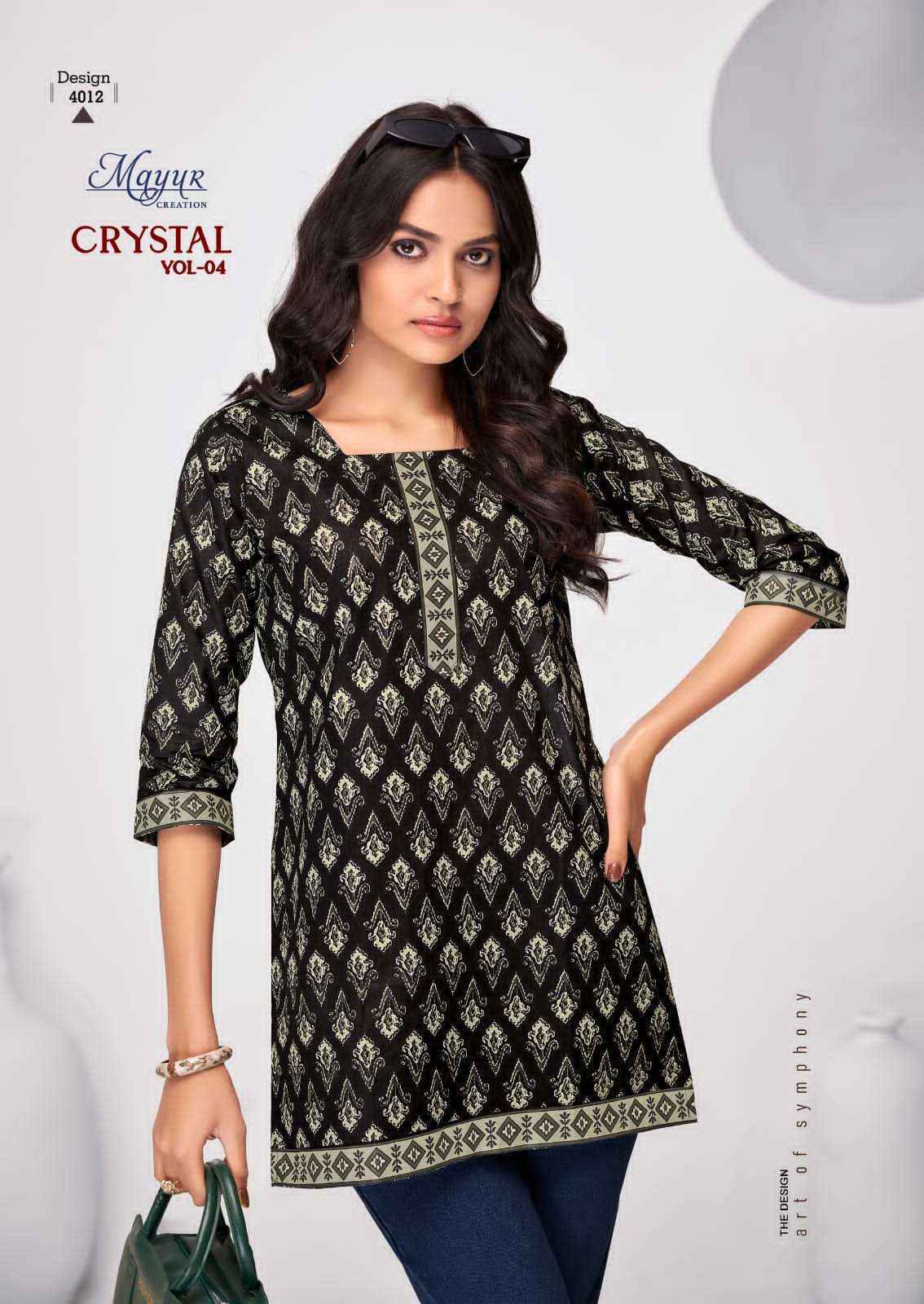 Mayur Creation Crystal Vol 4 Cotton Kurti 12 pcs Catalogue