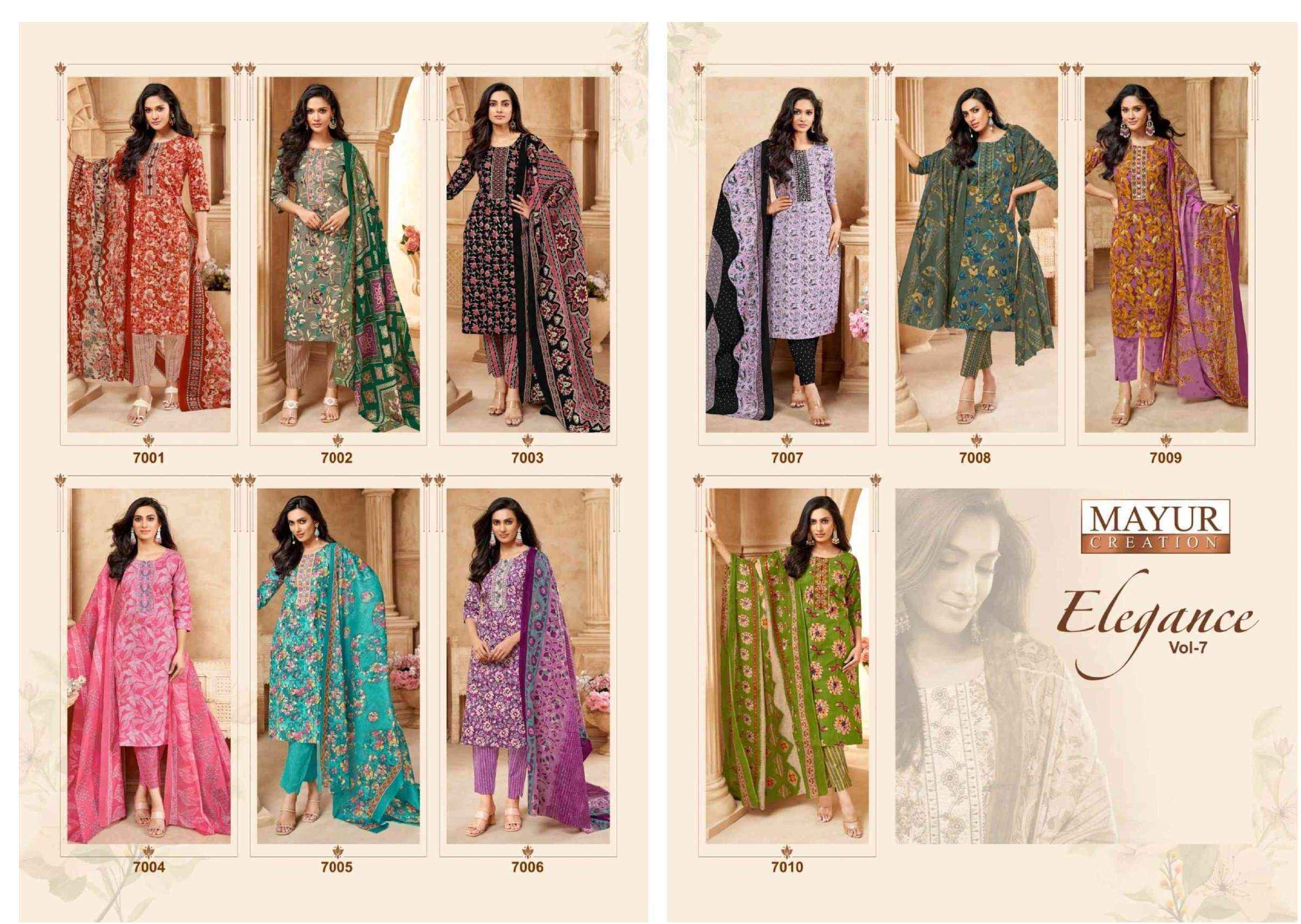 Mayur Creation Elegance Vol-7 Cotton Dress Material (10 pcs Catalogue)