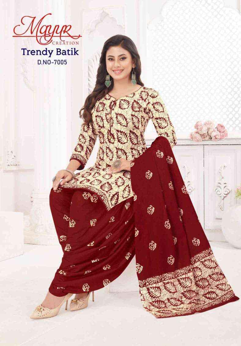 Mayur Creation Trendy Batik Vol-7 Cotton Dress Material (10 pcs Catalogue)