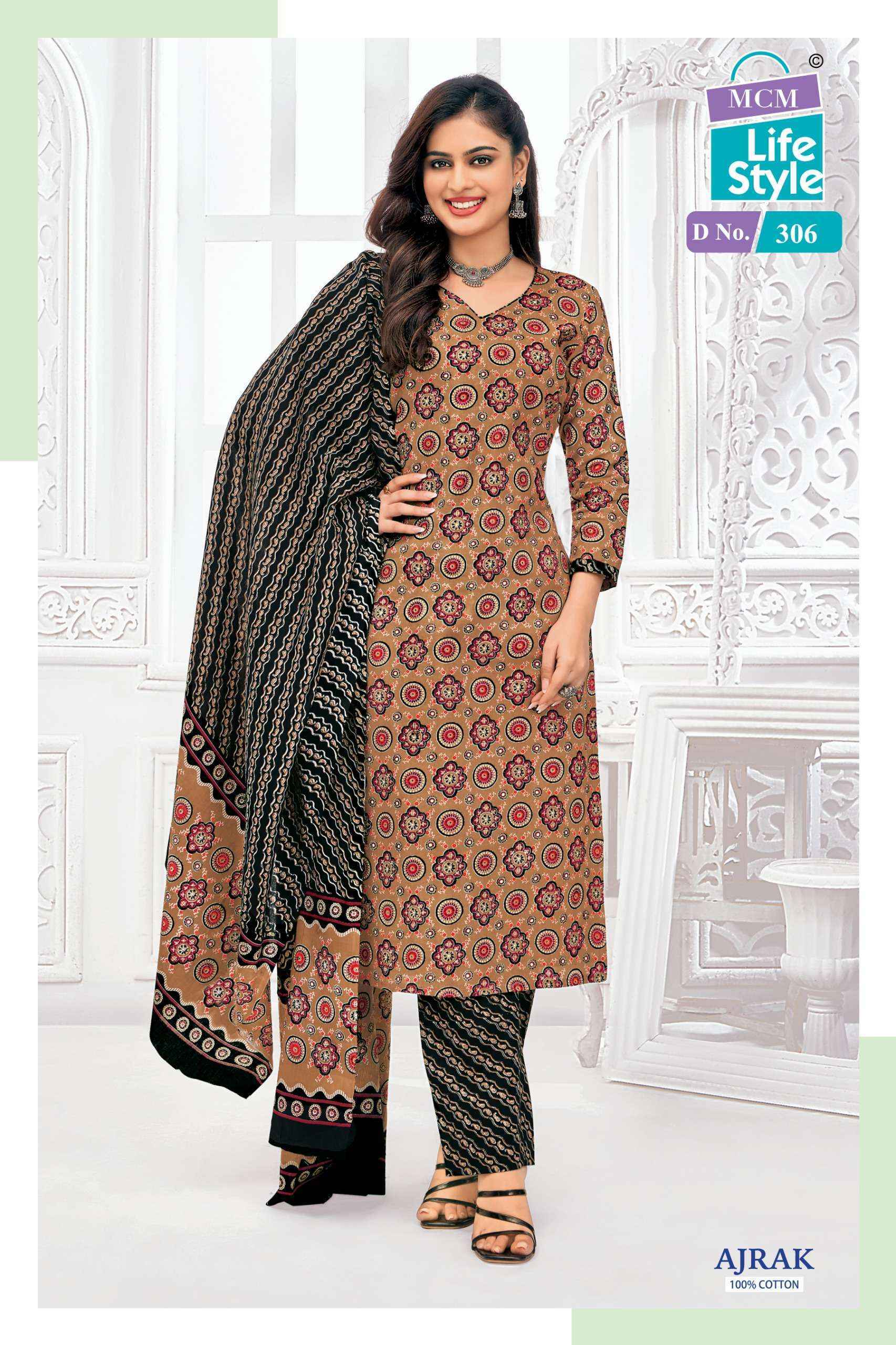 MCM Lifestyle Ajrak Vol-3 Cotton Dress Material (10 pcs Catalogue)