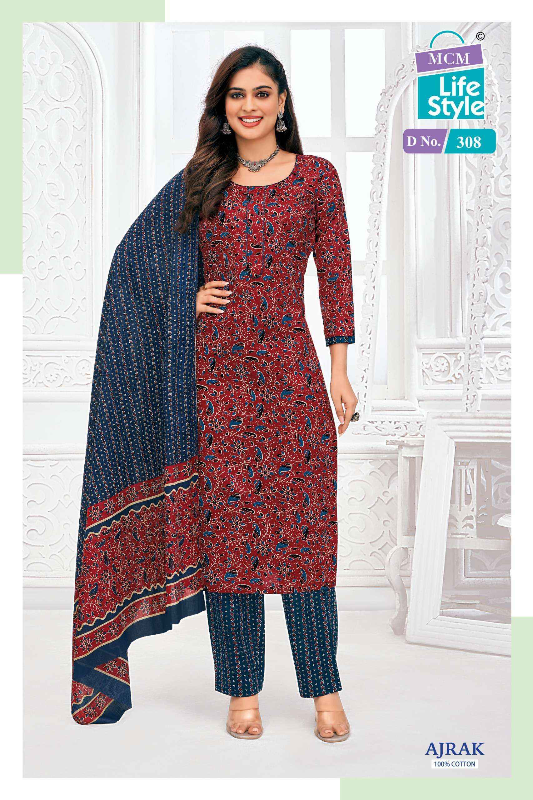 MCM Lifestyle Ajrak Vol-3 Cotton Dress Material (10 pcs Catalogue)