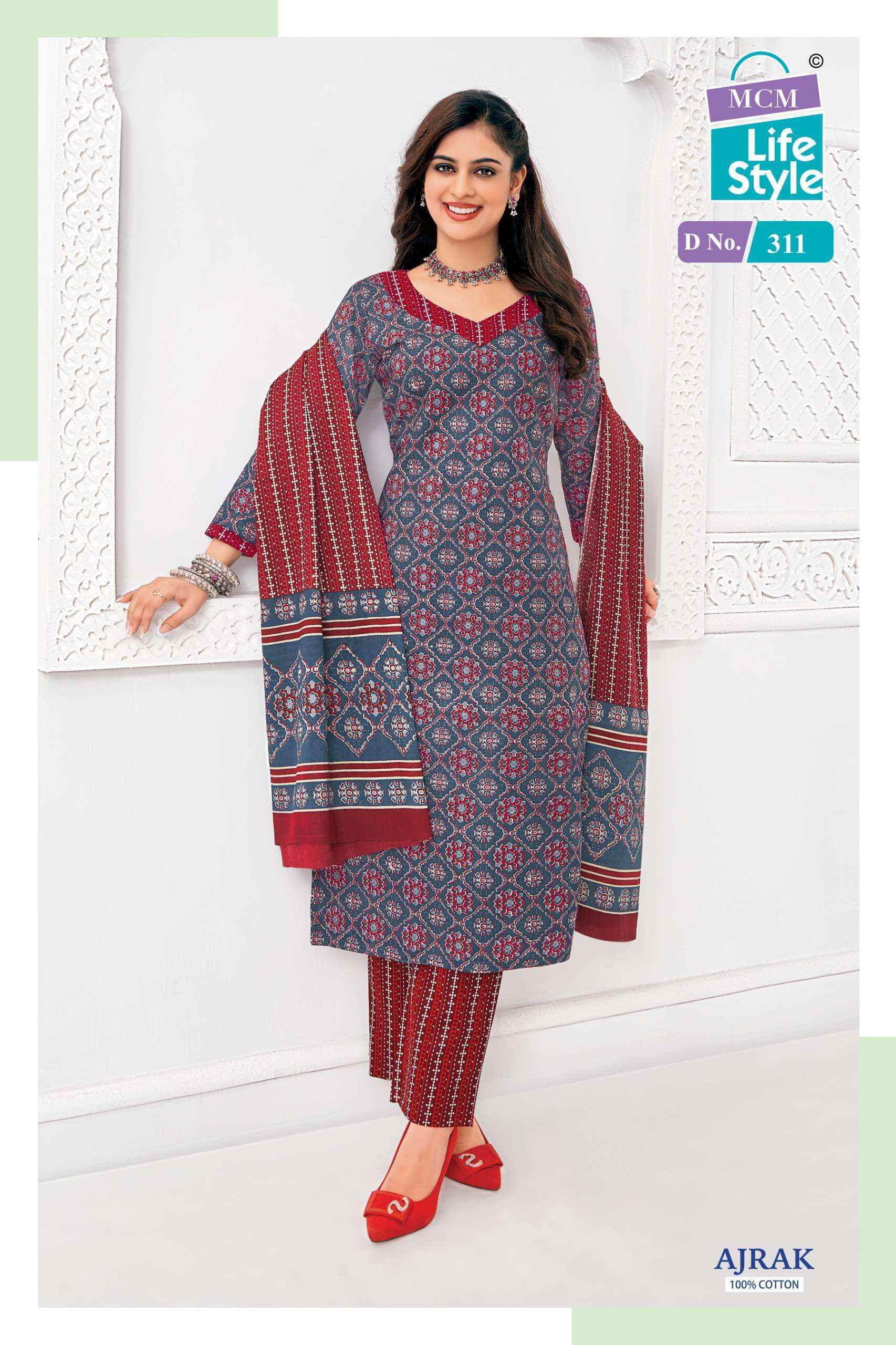 MCM Lifestyle Ajrak Vol-3 Cotton Dress Material (10 pcs Catalogue)