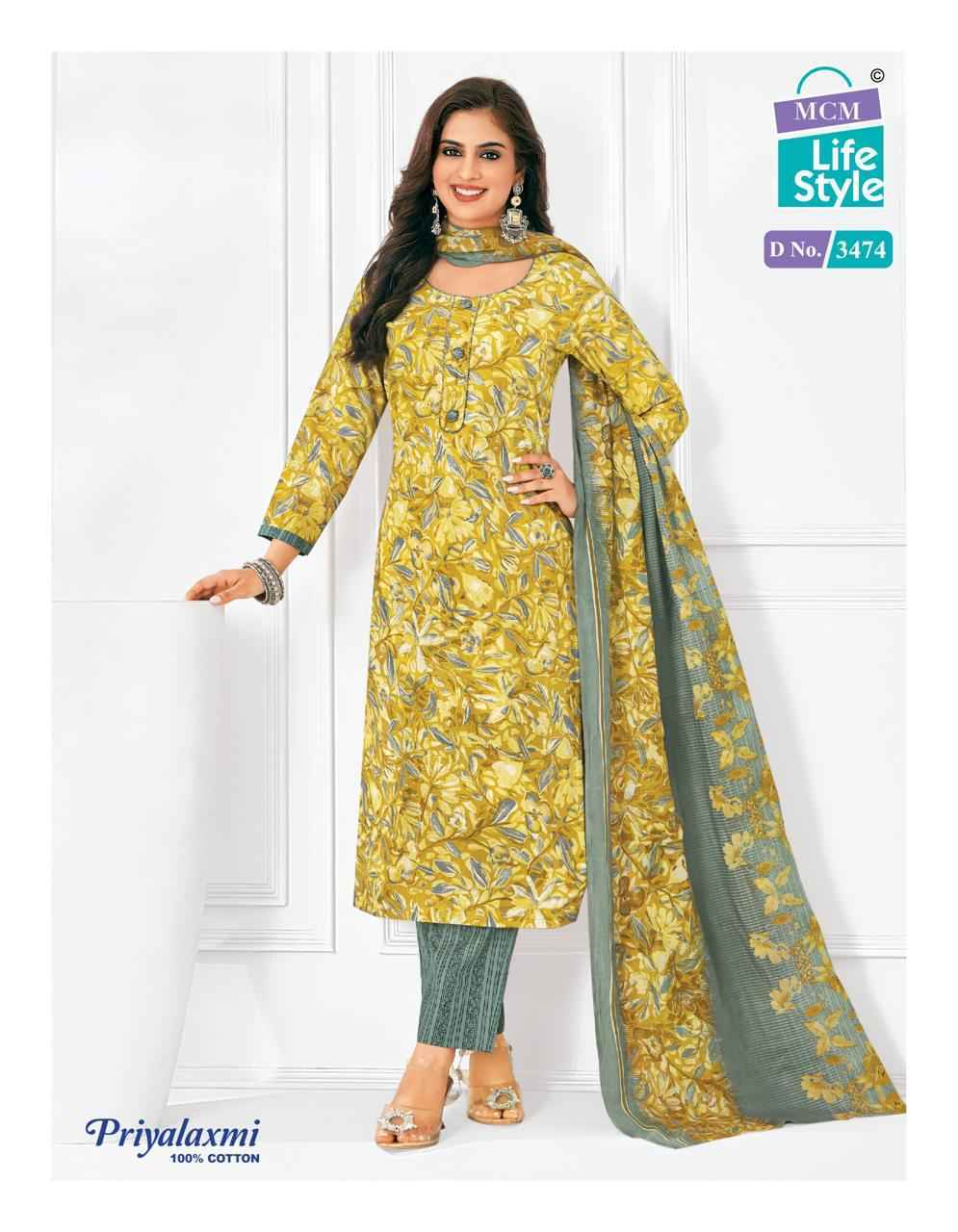 MCM Lifestyle Priyalaxmi Vol-34 Cotton Dress Material (20 pcs Catalogue)