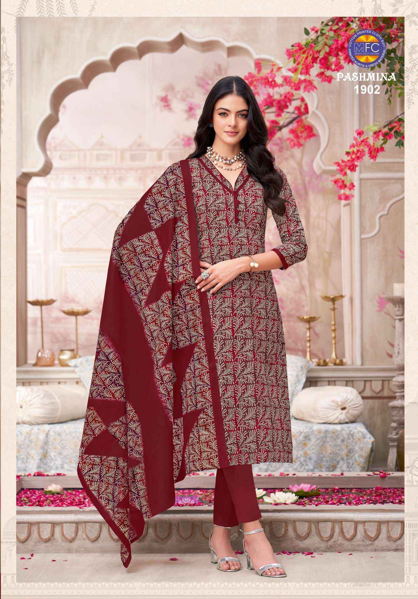 MFC Pashmina Vol 19 Cotton Dress Material 12 pcs Catalogue
