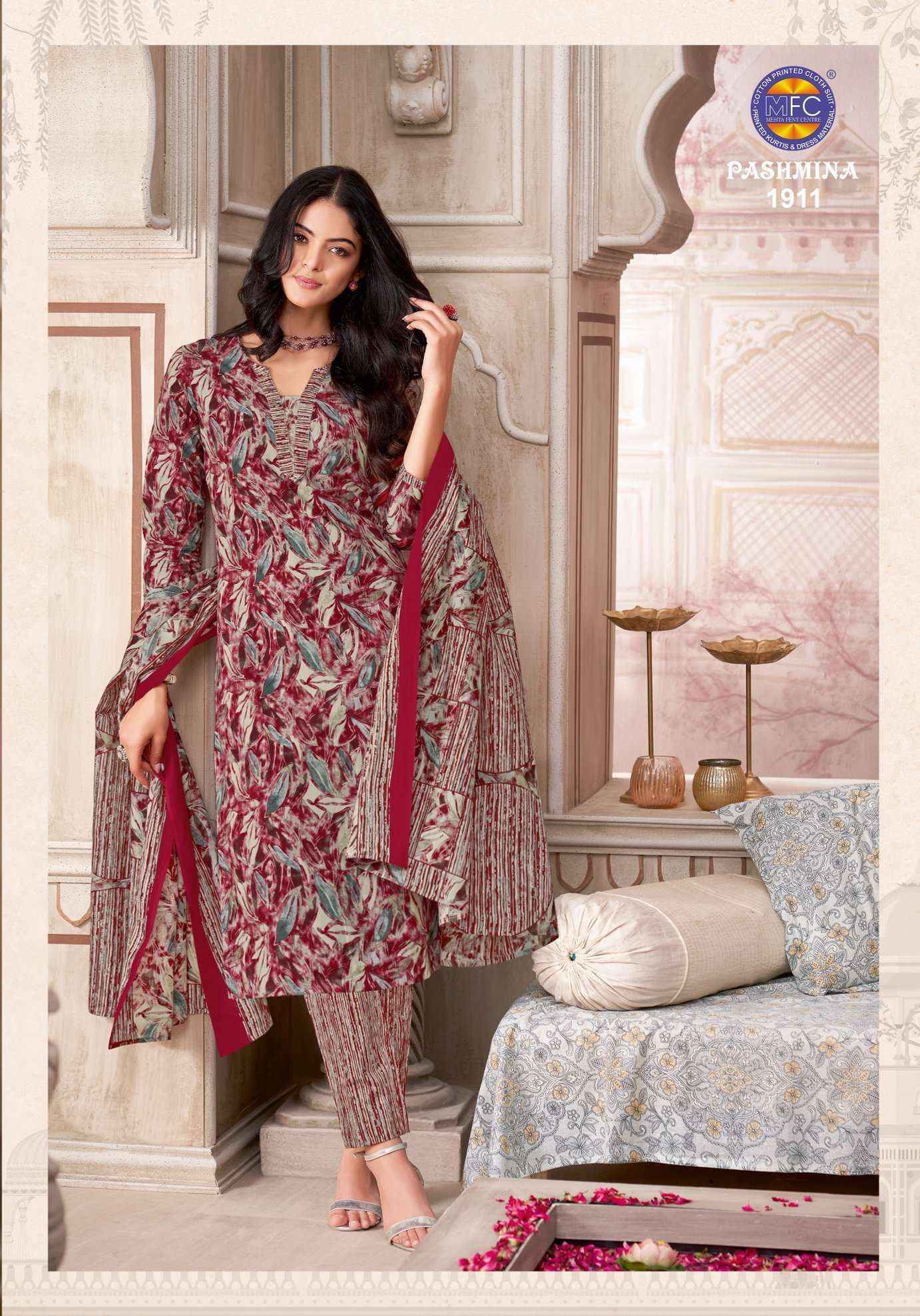 MFC Pashmina Vol 19 Cotton Dress Material 12 pcs Catalogue