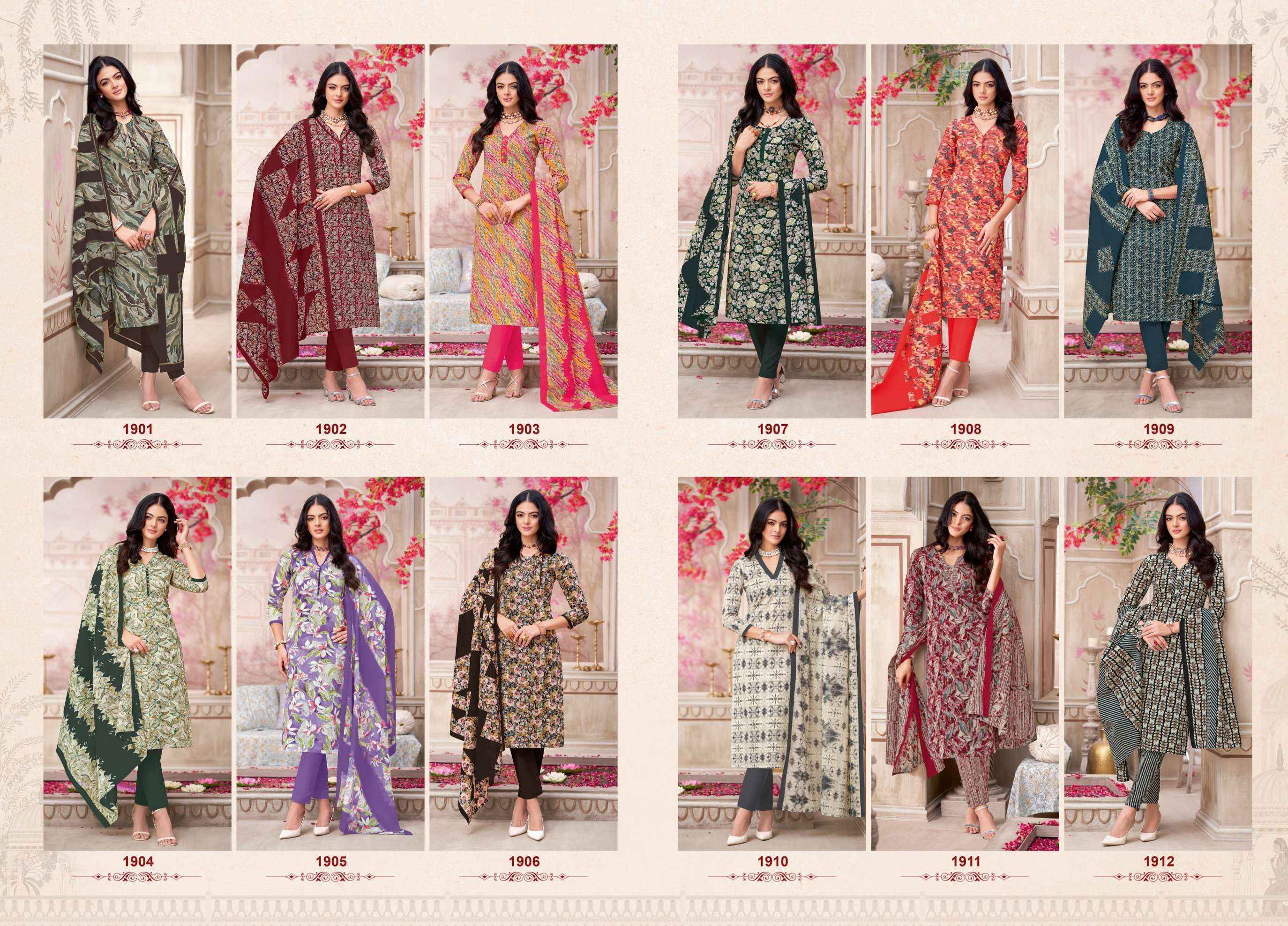 MFC Pashmina Vol 19 Cotton Dress Material 12 pcs Catalogue