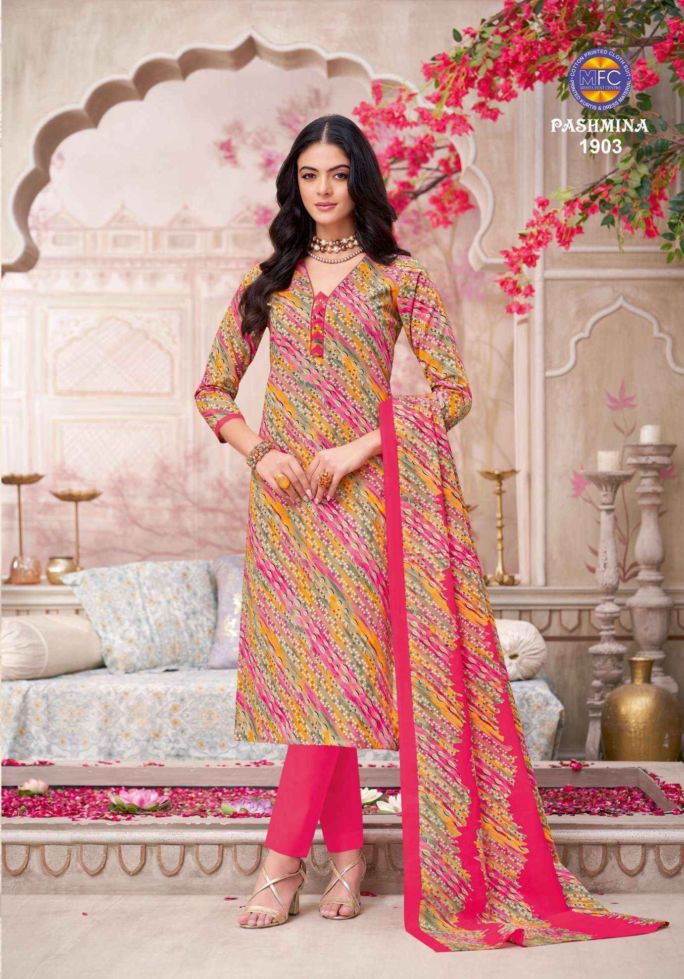 MFC Pashmina Vol 19 Cotton Dress Material 12 pcs Catalogue