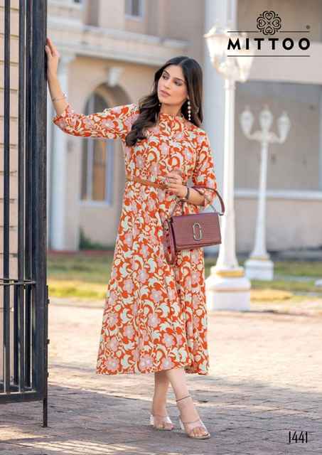 Mittoo Belt Vol 20 Rayon Kurti 6 pcs Catalogue