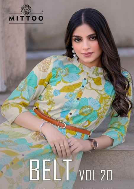 Mittoo Belt Vol 20 Rayon Kurti 6 pcs Catalogue