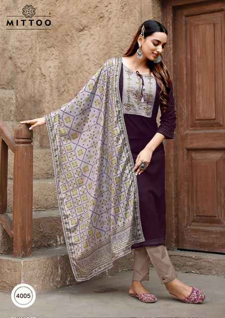 Mittoo Chand Viscouse Rayon Readymade Suit (6 pcs Catalogue)
