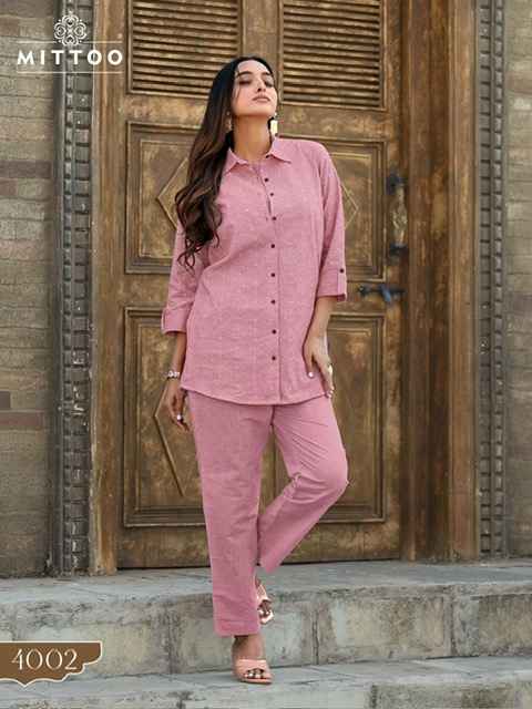 Mittoo Veena Cotton Co ord Set 4 pcs Catalogue