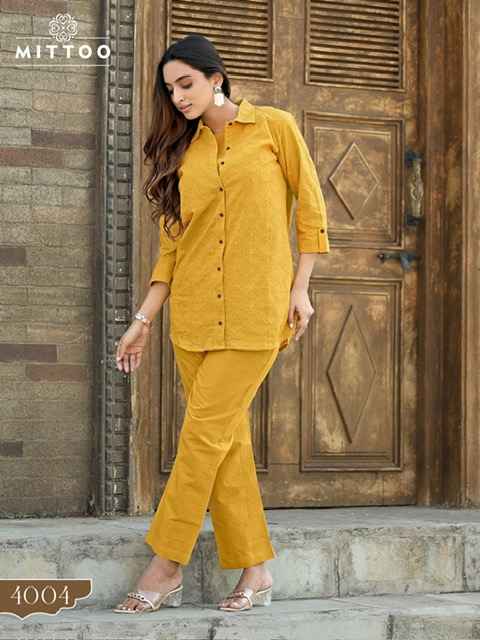 Mittoo Veena Cotton Co ord Set 4 pcs Catalogue