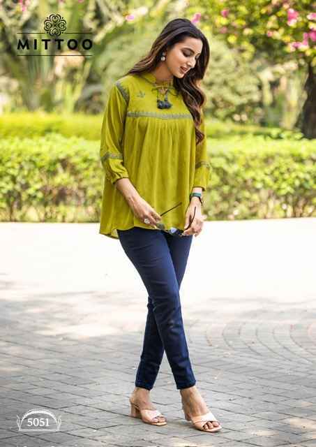Mittoo Victoria Vol-9 Short Rayon Kurti (6 pcs Catalogue)