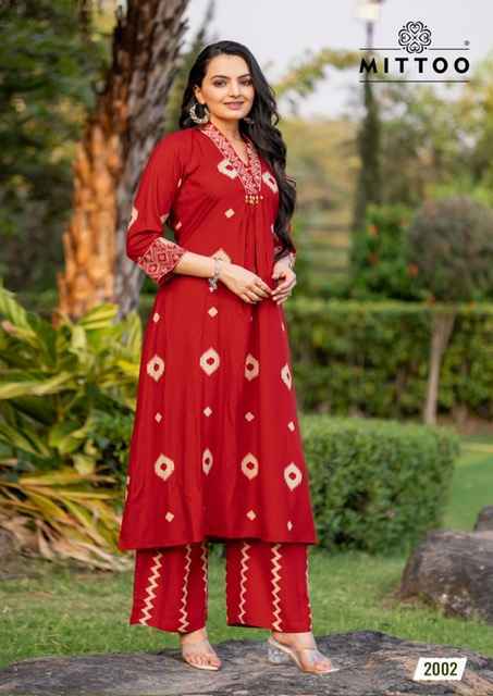 Mittoo Vitara Rayon Kurti With Bottom 5 pcs Catalogue