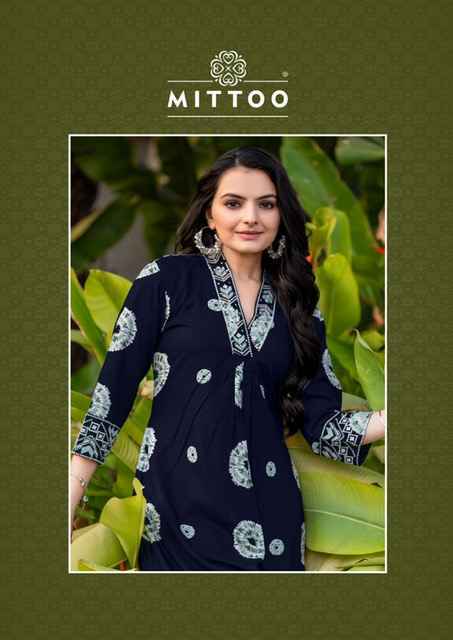 Mittoo Vitara Rayon Kurti With Bottom 5 pcs Catalogue