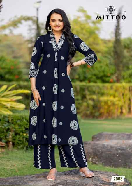 Mittoo Vitara Rayon Kurti With Bottom 5 pcs Catalogue