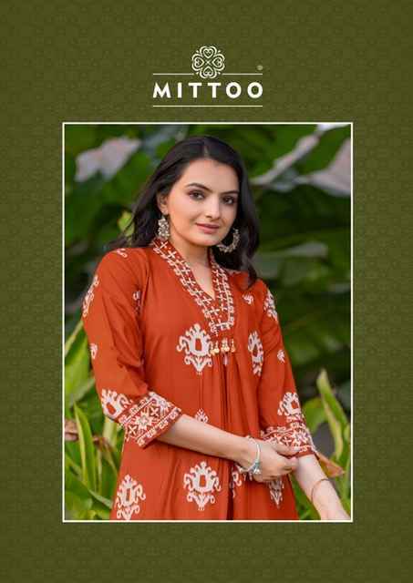 Mittoo Vitara Rayon Kurti With Bottom 5 pcs Catalogue