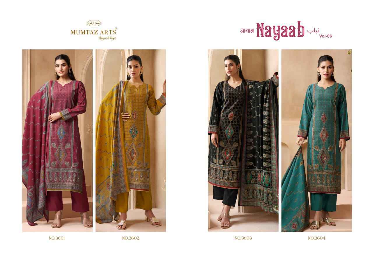 Mumtaz Arts Nayaab Vol-6 Viscose Musline Dress Material (4 pcs Catalogue)