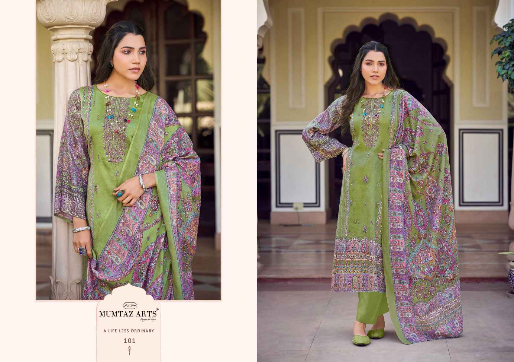 Mumtaz Arts Pragya Jam Satin Dress Material 6 pcs Catalogue