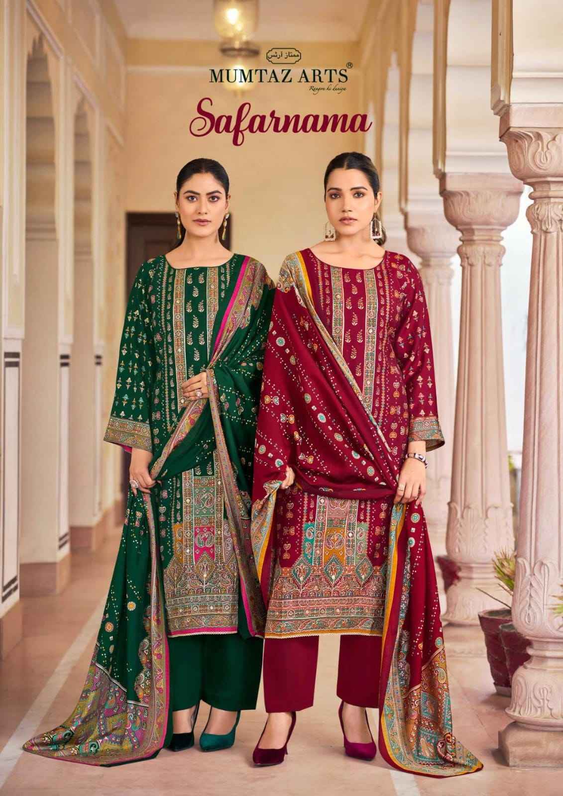Mumtaz Arts Safarnama Viscouse Musline Dress Material (4 pcs catalogue)
