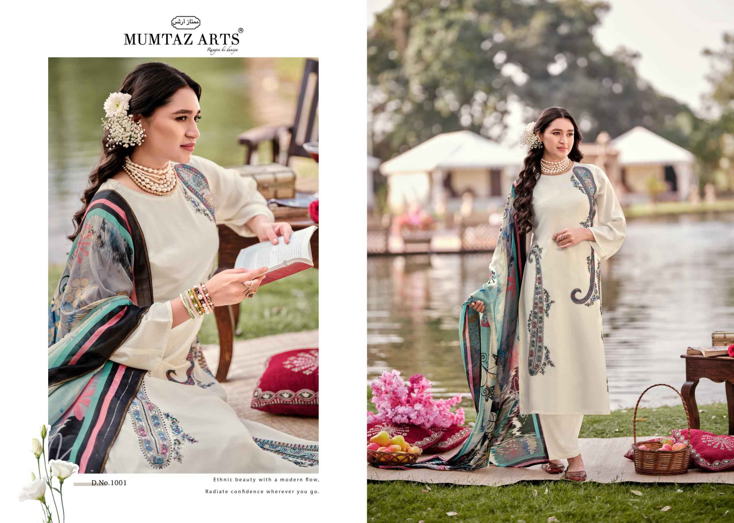 Mumtaz Arts Shehzaadi Viscouse Musline Dress Material (6 pcs Catalogue)
