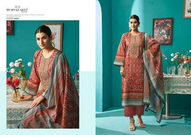 Mumtaz Arts Tareef Jam Satin Dress Material 6 pcs Catalogue