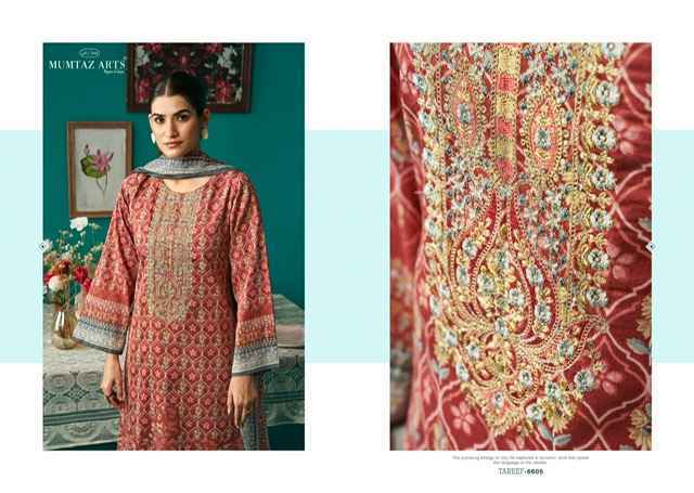Mumtaz Arts Tareef Jam Satin Dress Material 6 pcs Catalogue
