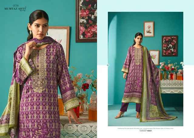 Mumtaz Arts Tareef Jam Satin Dress Material 6 pcs Catalogue