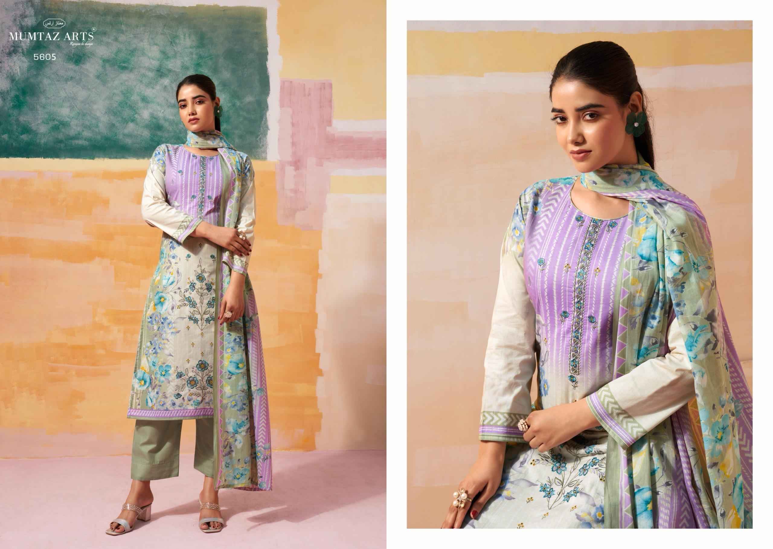 Mumtaz Arts Vintage Pastel Camric Dress Material 6 pcs Catalogue