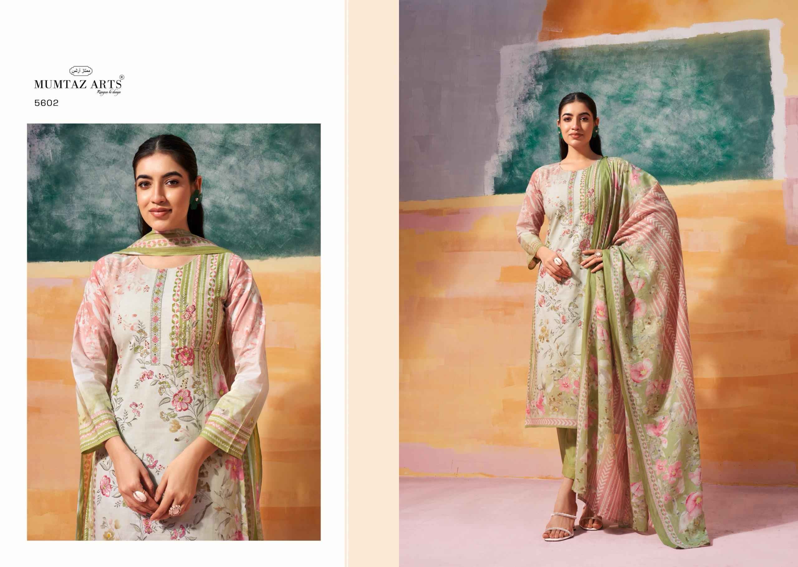 Mumtaz Arts Vintage Pastel Camric Dress Material 6 pcs Catalogue