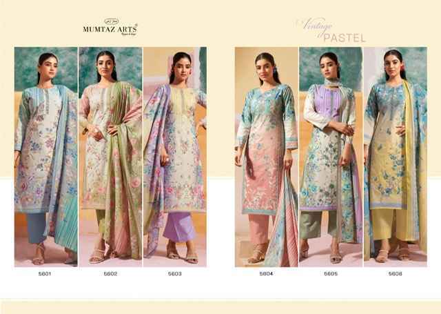 Mumtaz Arts Vintage Pastel Camric Dress Material 6 pcs Catalogue