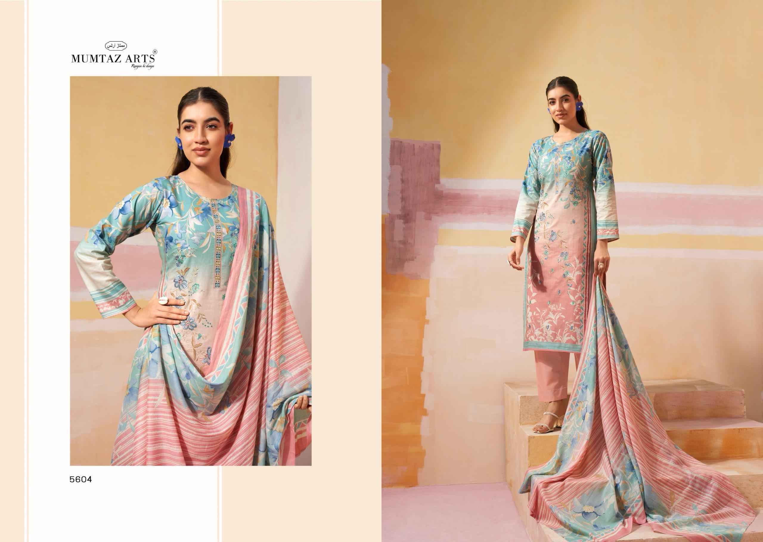 Mumtaz Arts Vintage Pastel Camric Dress Material 6 pcs Catalogue