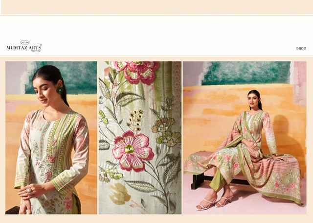 Mumtaz Arts Vintage Pastel Camric Dress Material 6 pcs Catalogue