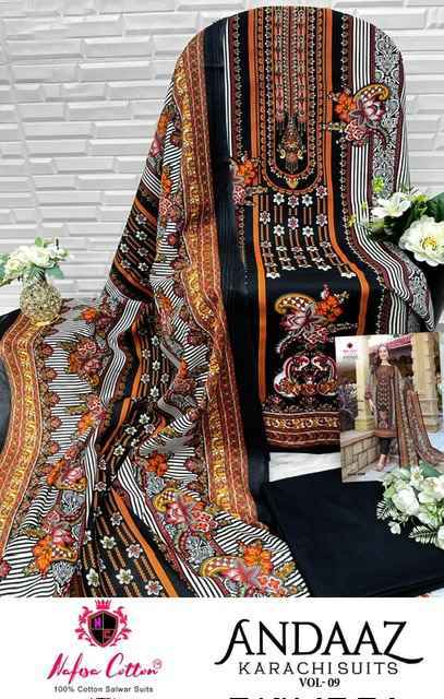Nafisa Cotton Andaaz Karachi Suits Vol 9 Cotton Dress Material 6 pcs Catalogue
