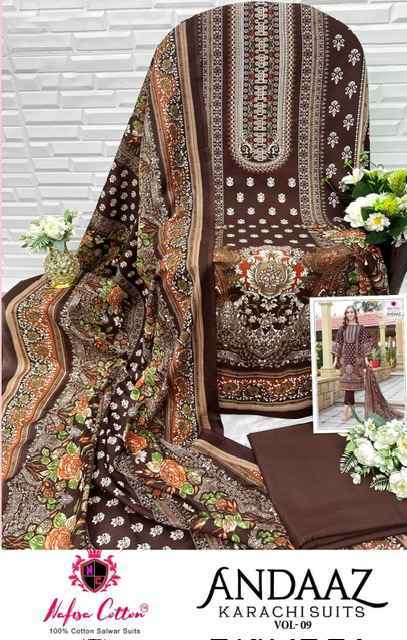 Nafisa Cotton Andaaz Karachi Suits Vol 9 Cotton Dress Material 6 pcs Catalogue