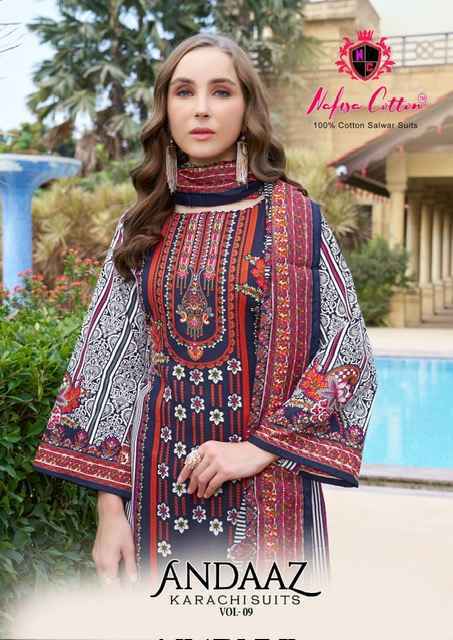Nafisa Cotton Andaaz Karachi Suits Vol 9 Cotton Dress Material 6 pcs Catalogue