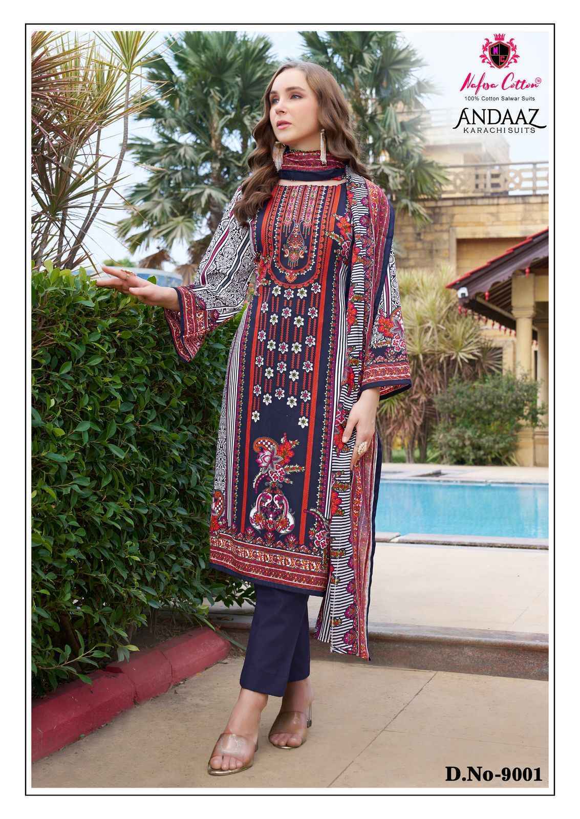 Nafisa Cotton Andaaz Karachi Suits Vol 9 Cotton Dress Material 6 pcs Catalogue